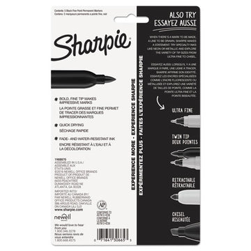 Sharpie® Fine Tip Permanent Marker, Fine Bullet Tip, Black, 5-pack freeshipping - TVN Wholesale
